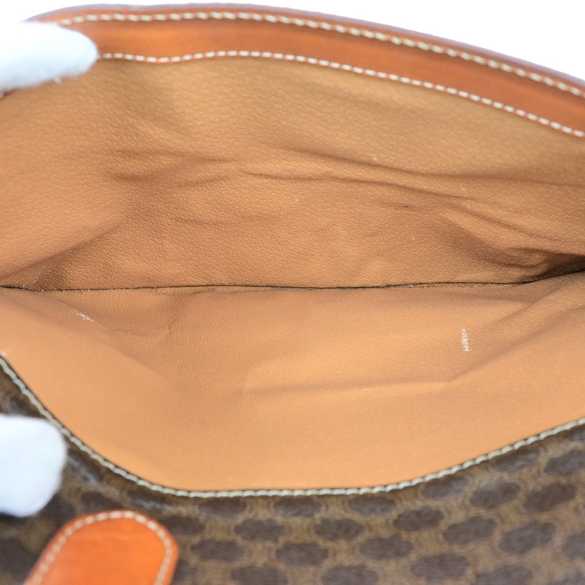 CELINE Logo Macadam Pattern Hand Bag PVC Leather Brown GHW Italy 60YH140