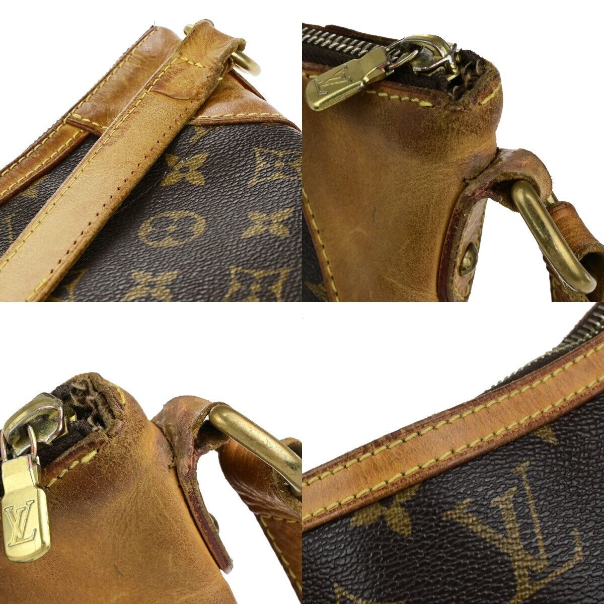 LOUIS VUITTON Odeon MM Shoulder Bag Monogram Leather Brown France M56389 83ED232