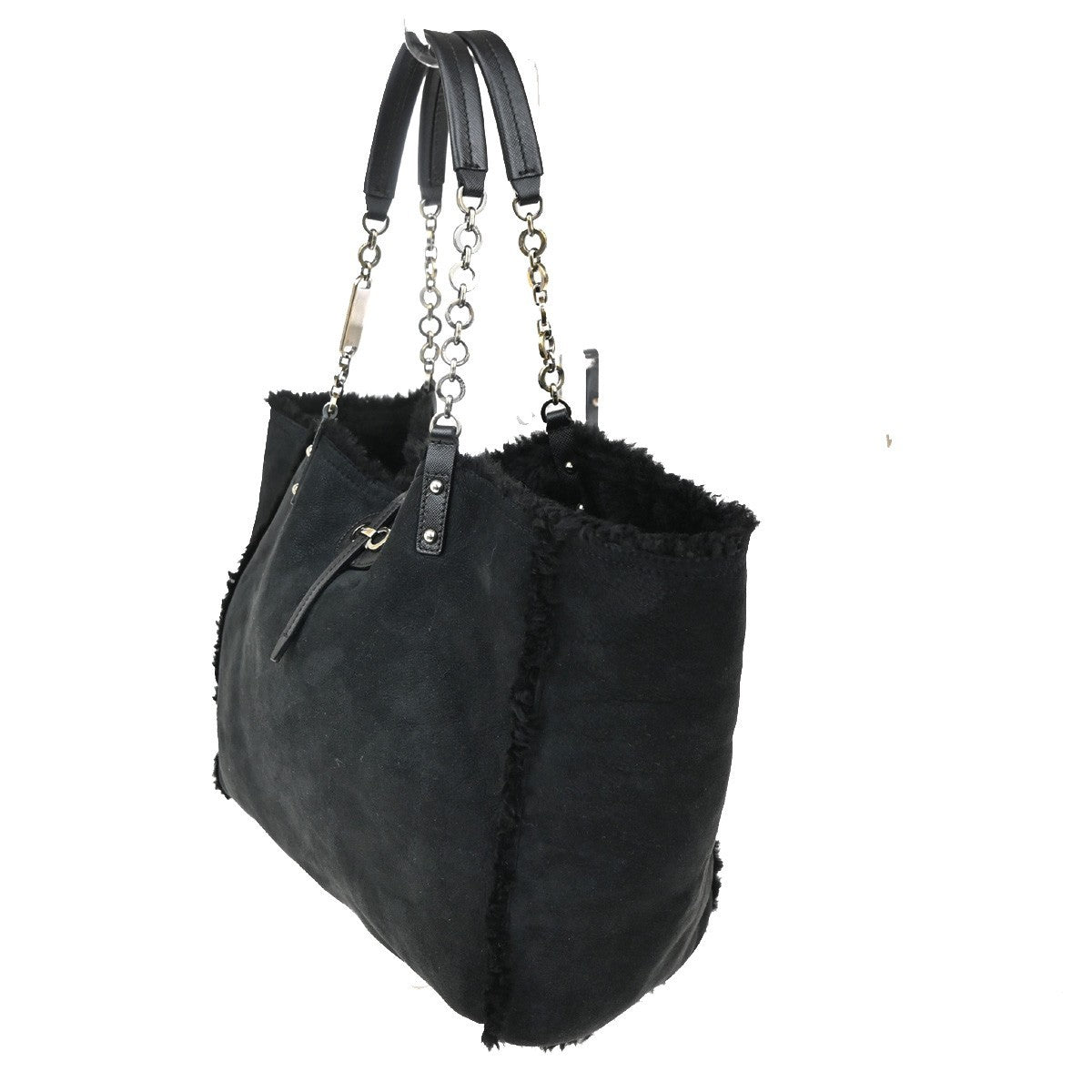 SALVATORE FERRAGAMO Reversible Gancini Shoulder Bag Fur Leather BK GHW 65RL685