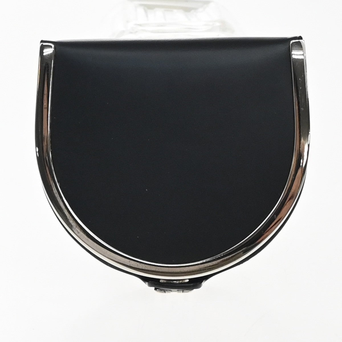SALVATORE FERRAGAMO Logo Horseshoe Coin Case Wallet Leather Black 07KP259