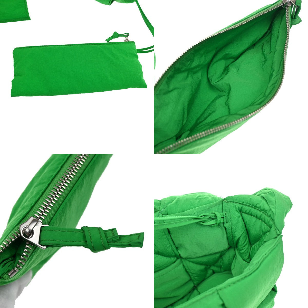 BOTTEGA VENETA Padded Tech Cassette Intrecciato Shoulder Bag Nylon Green 95RL282