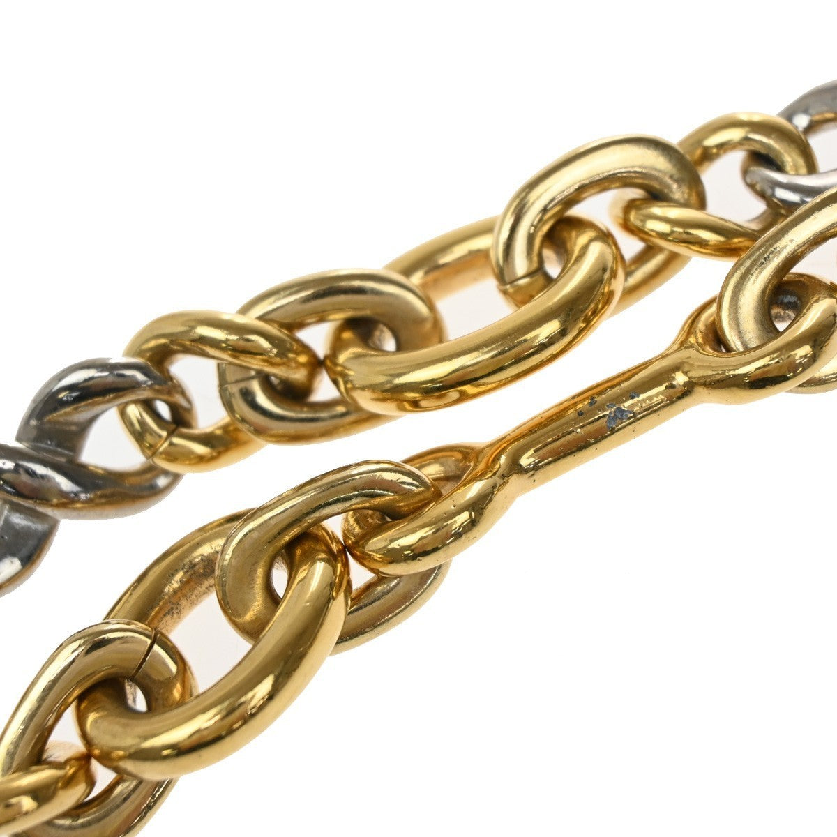 LOUIS VUITTON Logo Chain Long Necklace Gold Silver Italy M62837 87KP110