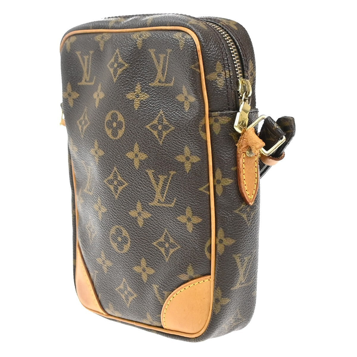 LOUIS VUITTON Danube Shoulder Bag Monogram Leather Brown France M45266 83EE779