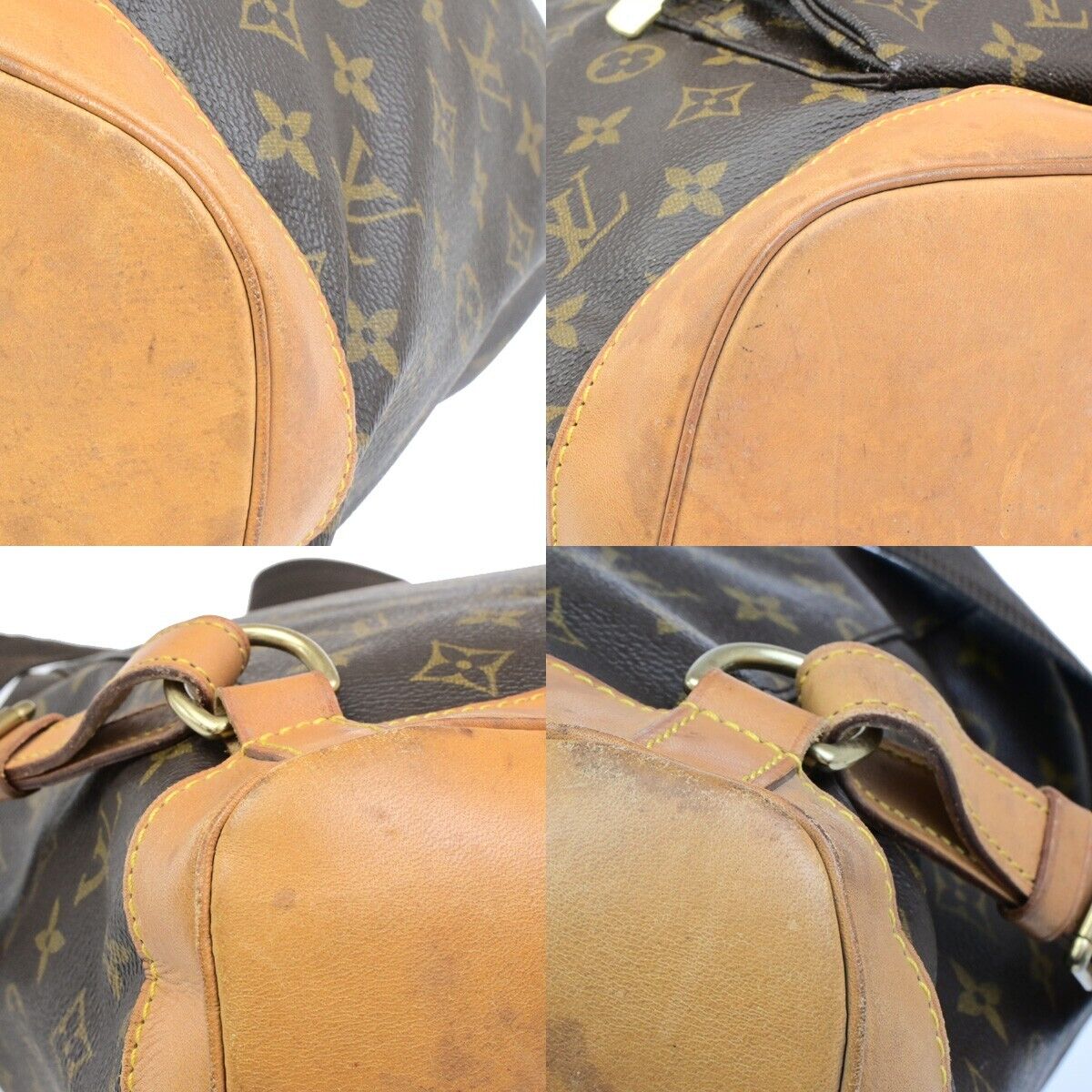 LOUIS VUITTON Montsouris GM Backpack Bag Monogram Leather Brown M51135 15ED904