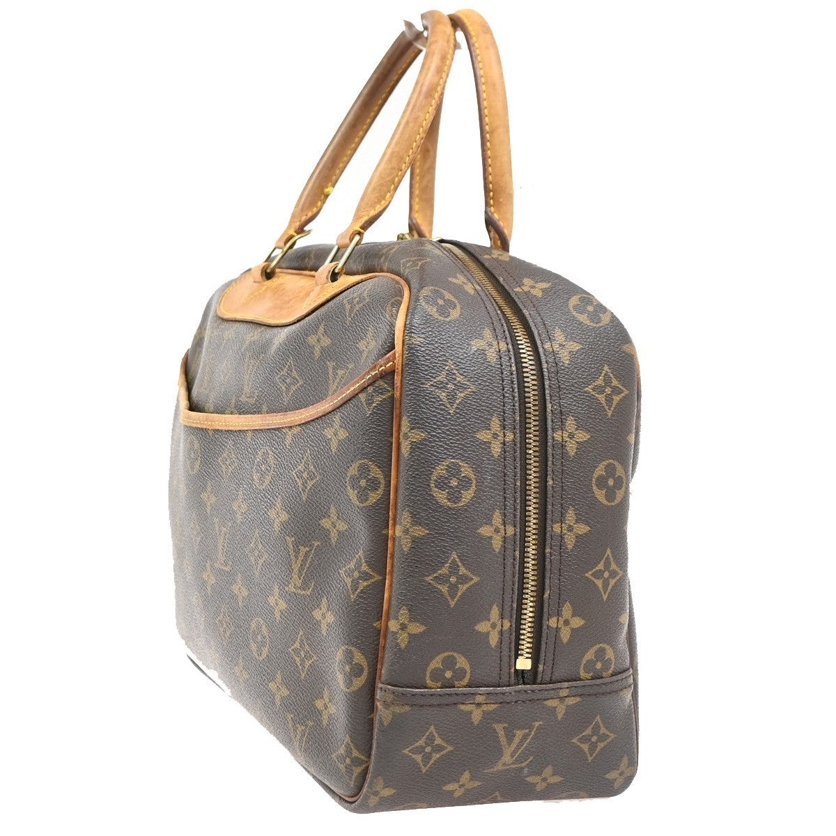 LOUIS VUITTON LV Logo Deauville Hand Bag Monogram Leather Brown M47270 31PA084