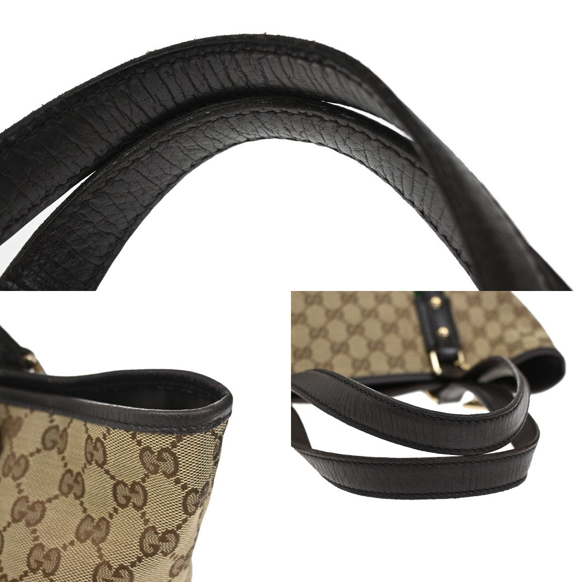 GUCCI Logo Sherry GG Pattern Shoulder Bag Canvas Leather Brown Italy 34YH198