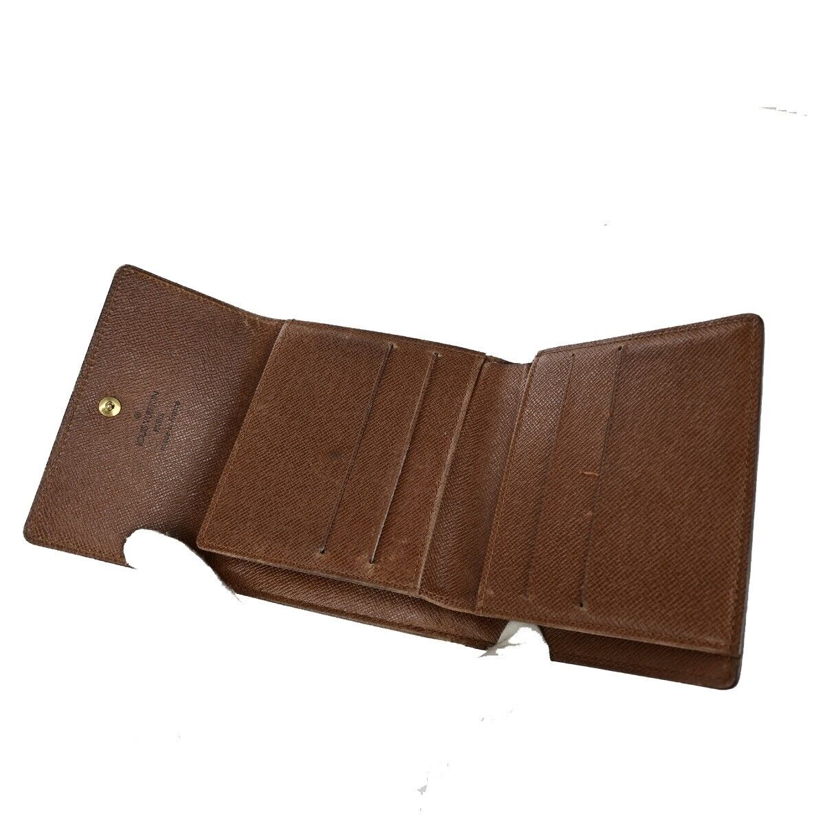 LOUIS VUITTON 3 Set Bifold Trifold Wallet Purse Monogram Leather Brown 60YG801