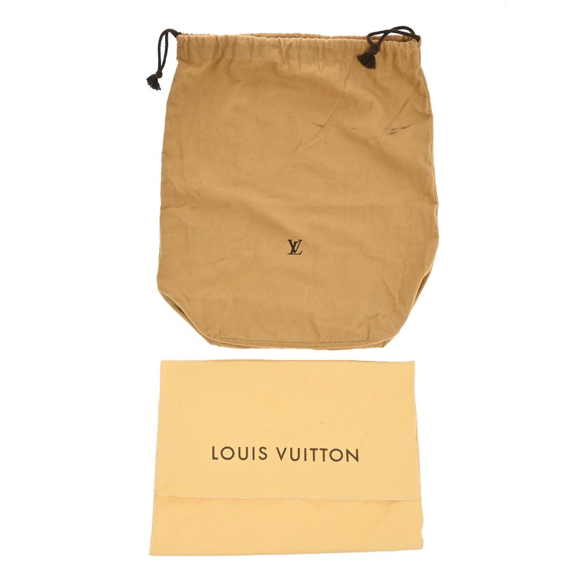 LOUIS VUITTON Logo 10 Set Dust Bag Drawstring Canvas Cotton Beige Brown 09EF843