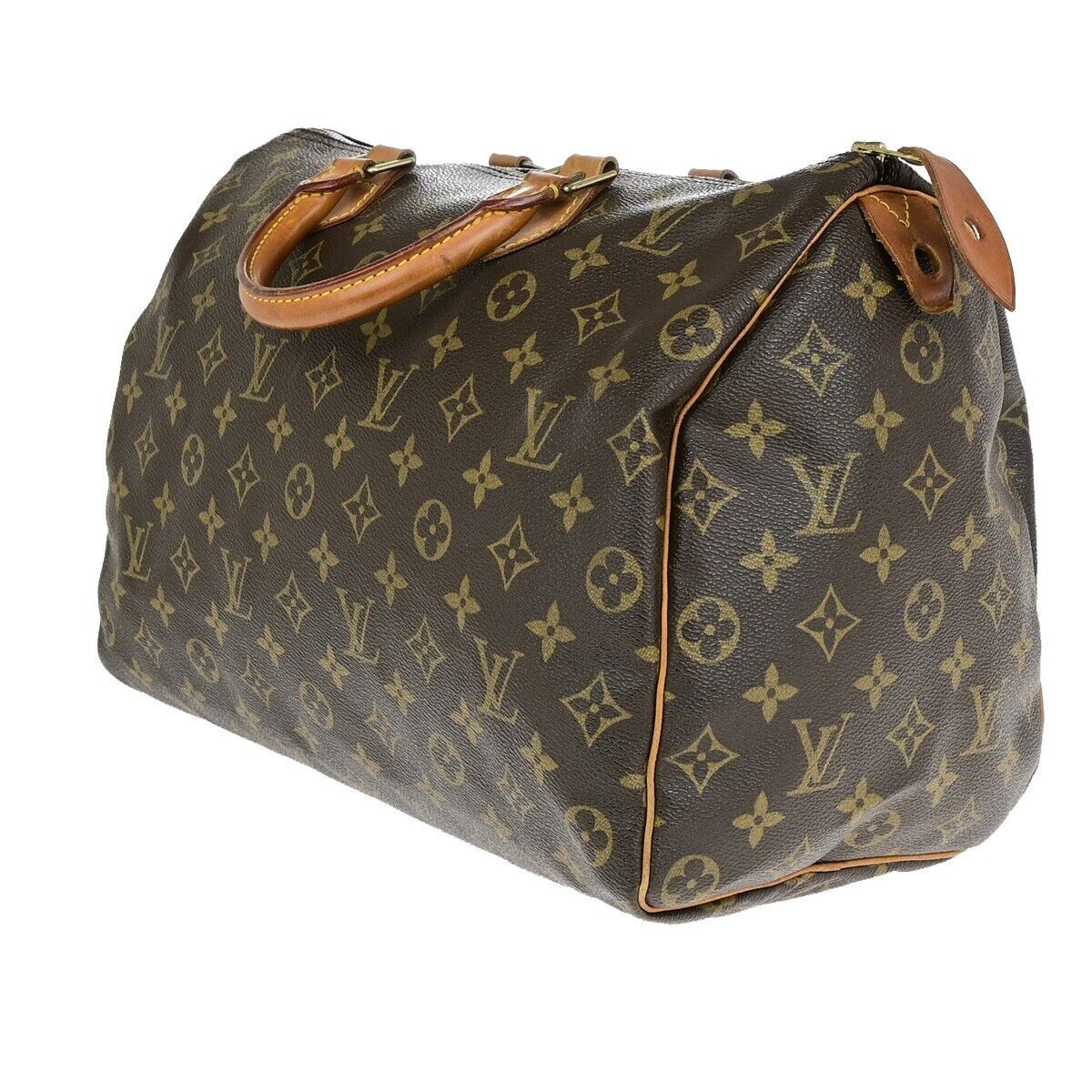 LOUIS VUITTON Speedy 35 Travel Hand Bag Monogram Leather Brown M41524 82ED136
