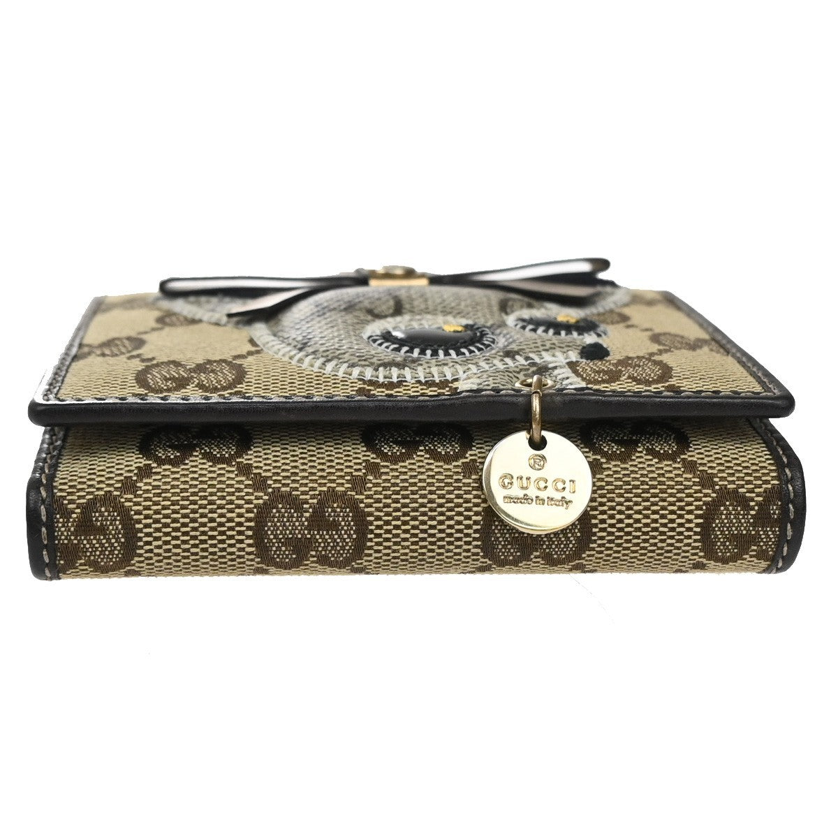 GUCCI Guccioli Chihuahua GG Bifold Wallet Purse Canvas Leather BN Italy 31YJ160