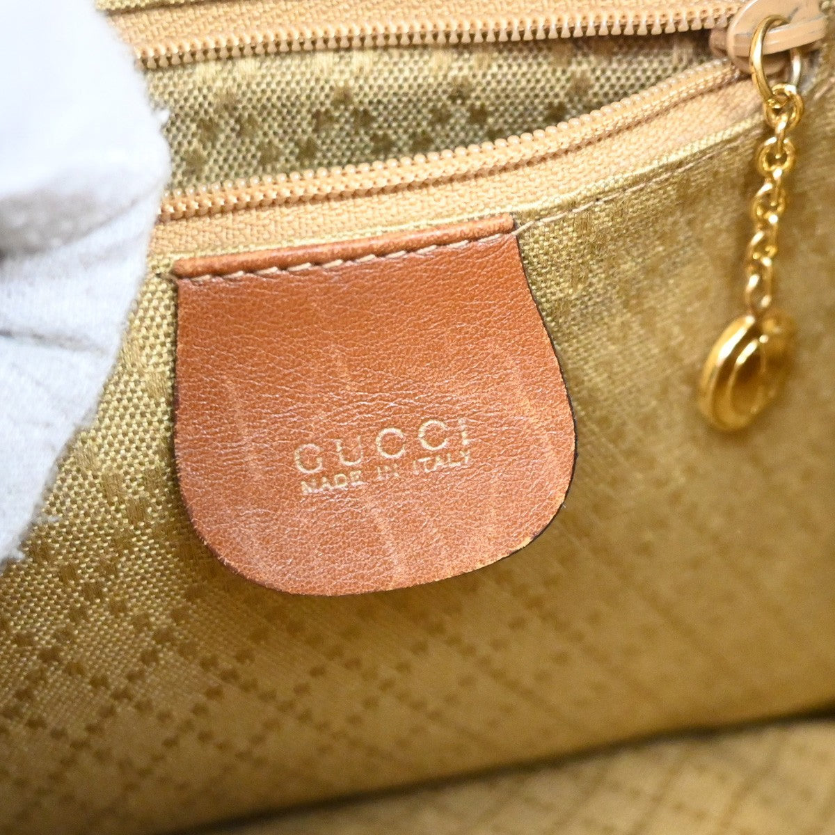 GUCCI Logo Bamboo Drawstring Mini Backpack Bag Leather Brown GHW Italy 64YH955