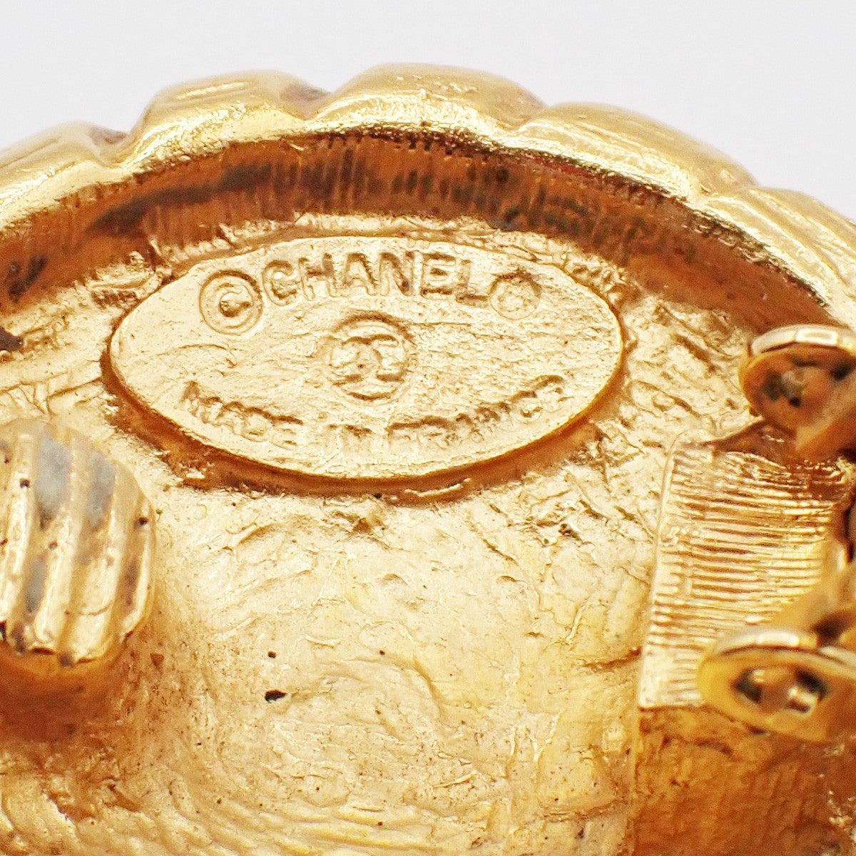 CHANEL CC Logo Round Button Earrings Clip-On Gold GHW France 80RL806