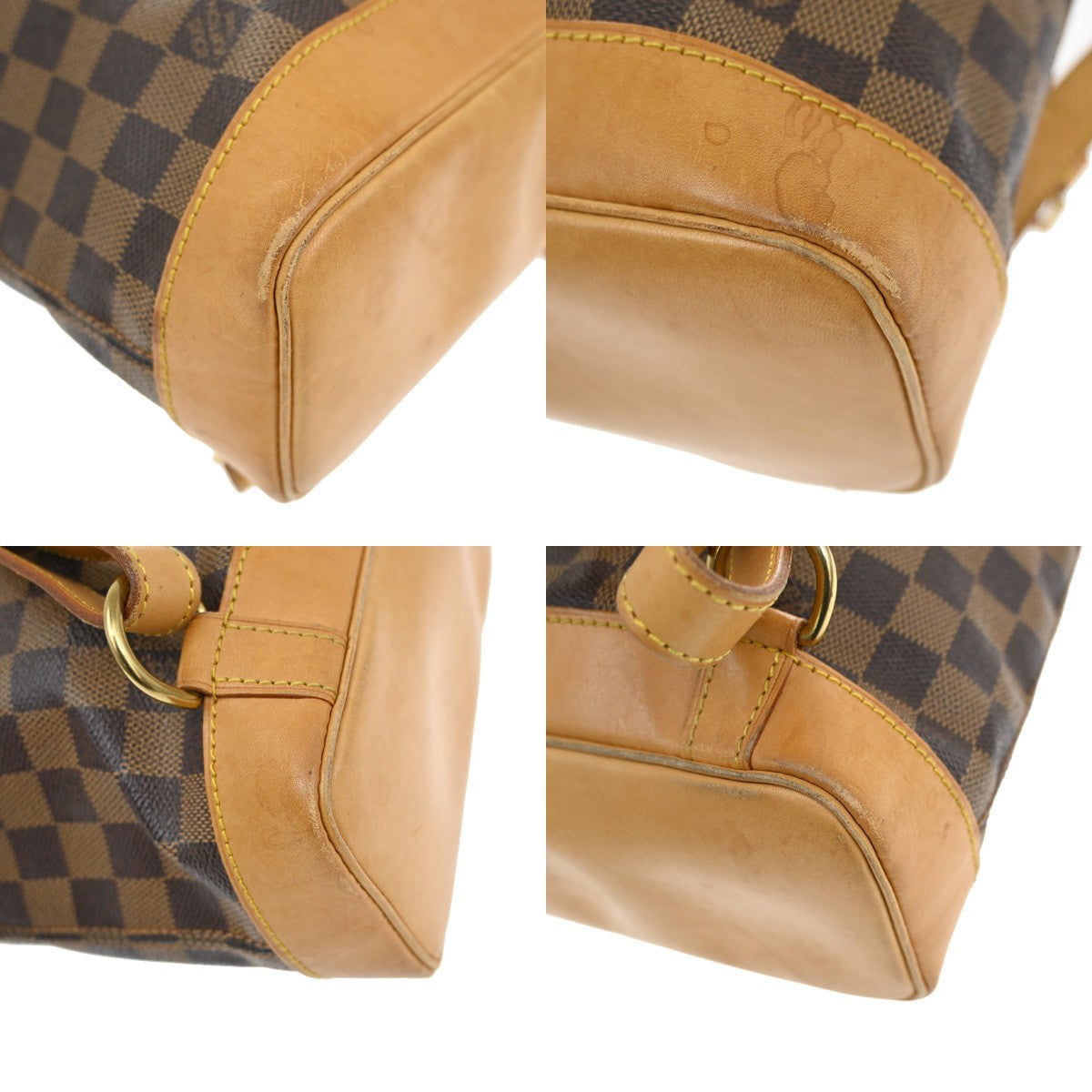 LOUIS VUITTON Logo Arlequin Backpack Bag Damier Ebene Brown N99038 13YH382