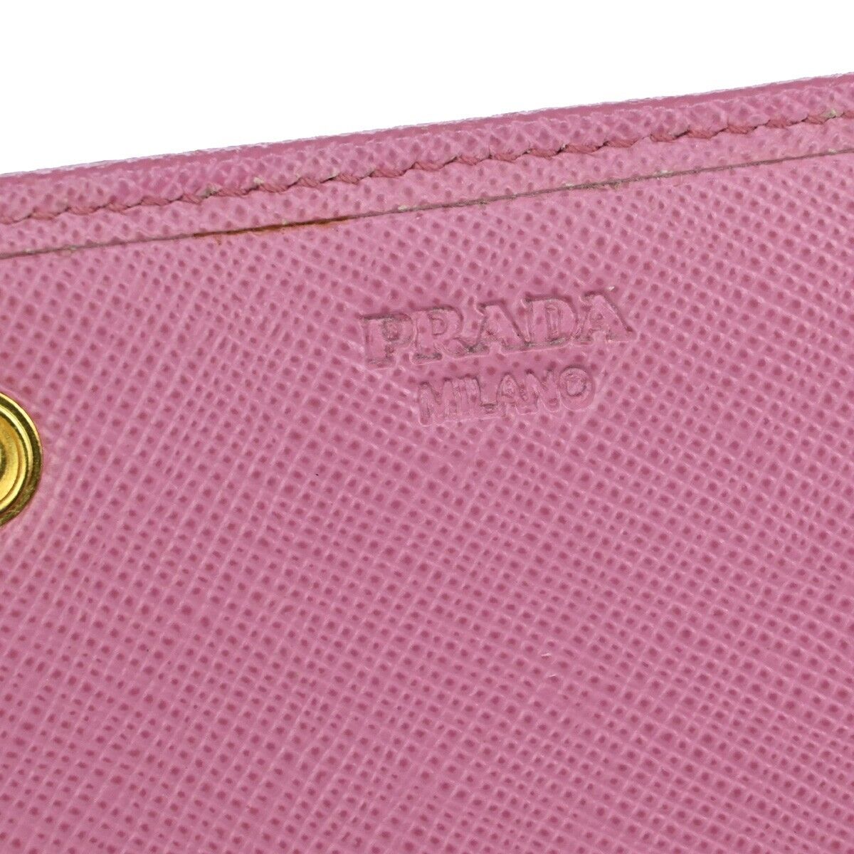 PRADA Logo Saffiano Bow Long Bifold Wallet Purse Leather Pink Italy 02EA641