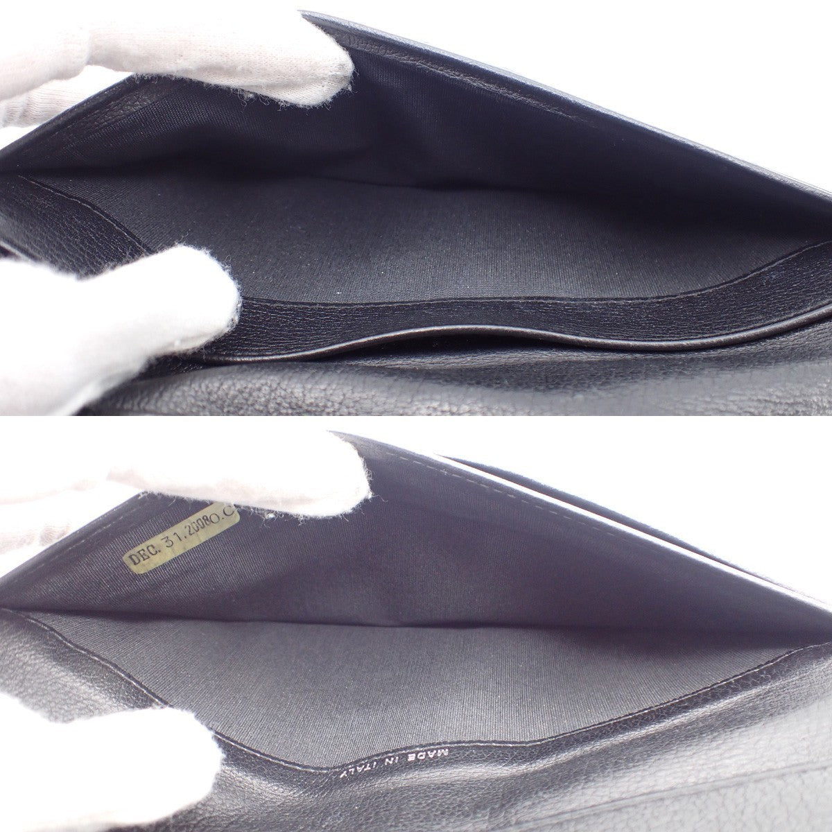 CHANEL CC Logo Camellia Long Bifold Wallet Purse Leather Black SHW 09KC573
