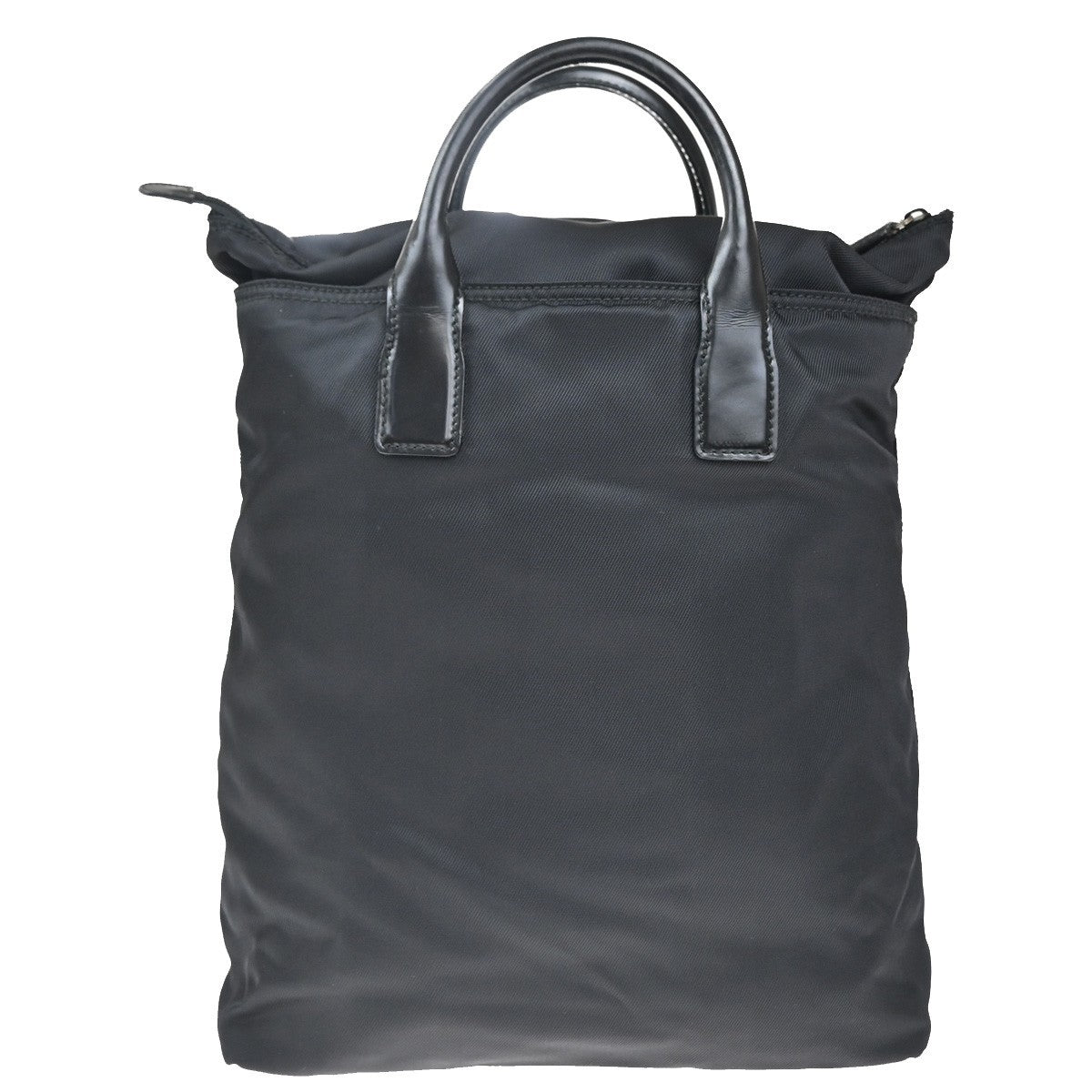 GUCCI Logo Tote Hand Bag Nylon Leather Black SHW Italy 02KP445