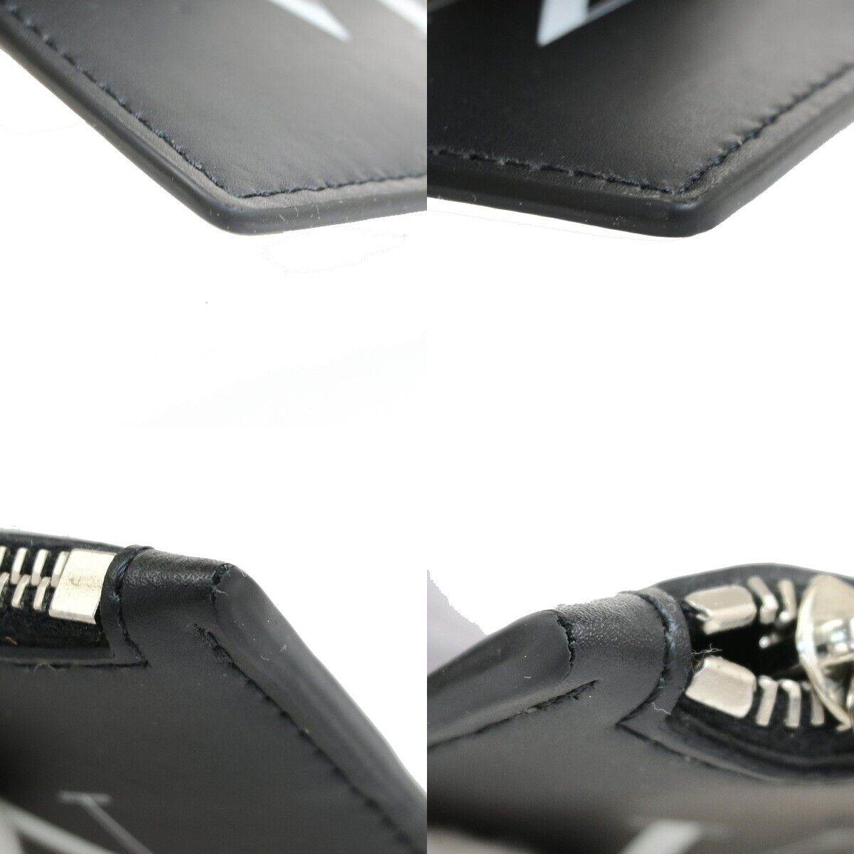 VALENTINO GARAVANI VLTN Logo Coin Wallet Card Holder Studs Leather Black 67YG964