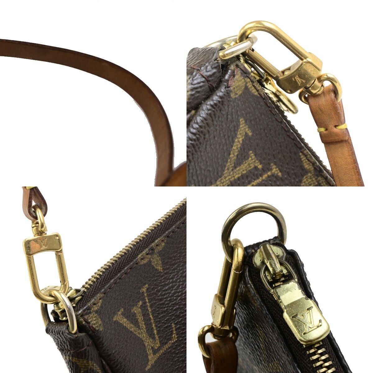 LOUIS VUITTON Pochette Accessoires Hand Bag Monogram Leather BN M51980 18KA532