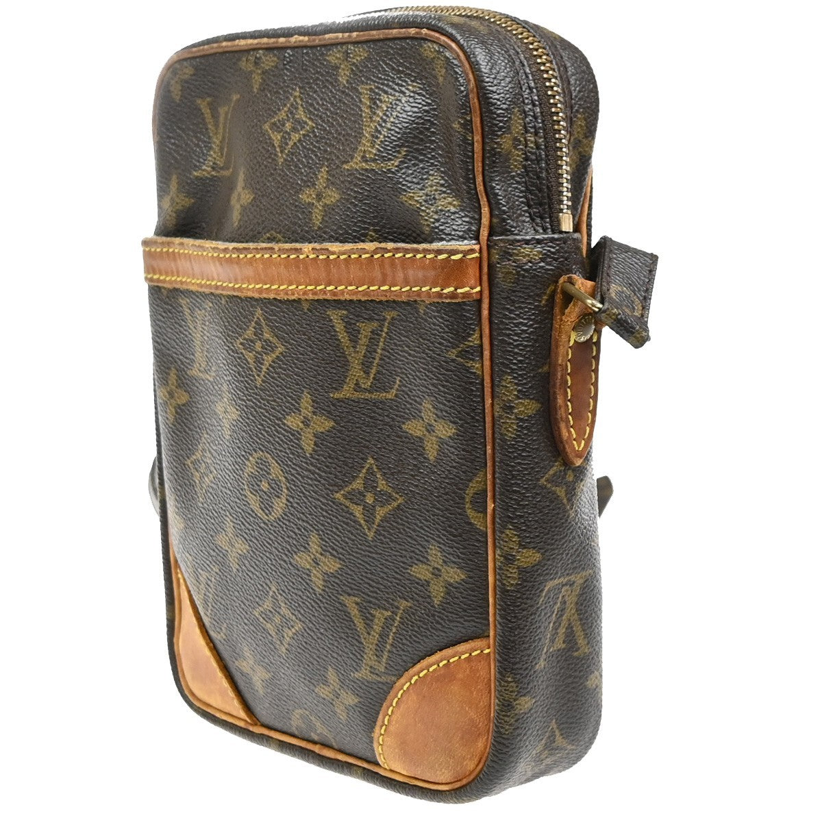 LOUIS VUITTON Danube Shoulder Bag Monogram Leather Brown France M45266 09SA039