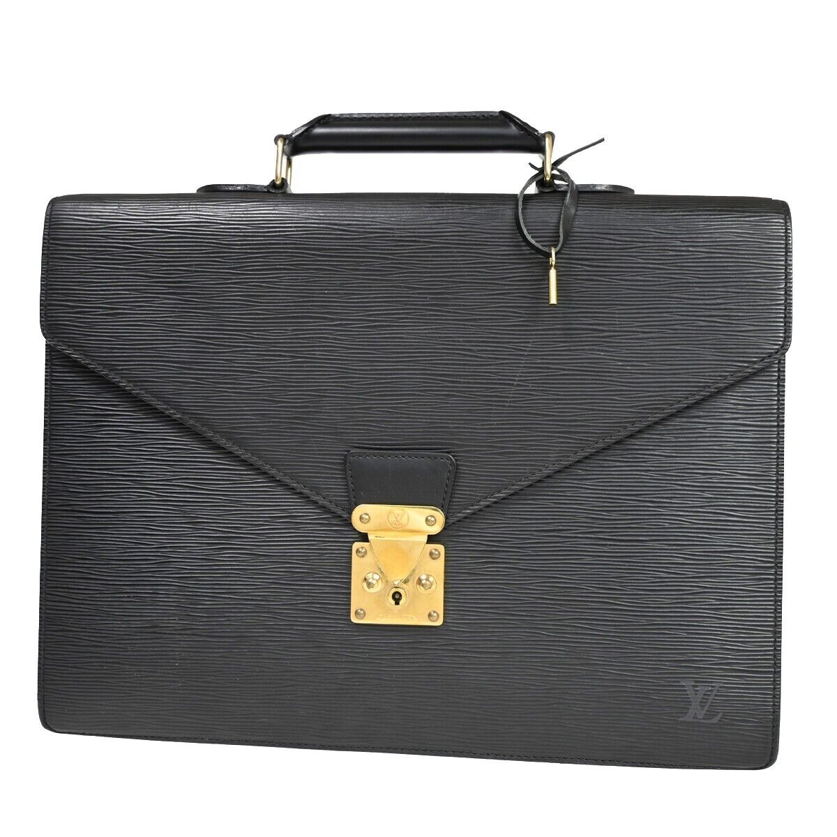 LOUIS VUITTON Serviette Conseiller Hand Bag Epi Leather Black M54422 65SH389