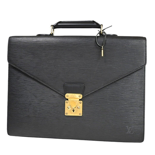 LOUIS VUITTON Serviette Conseiller Hand Bag Epi Leather Black M54422 65SH389