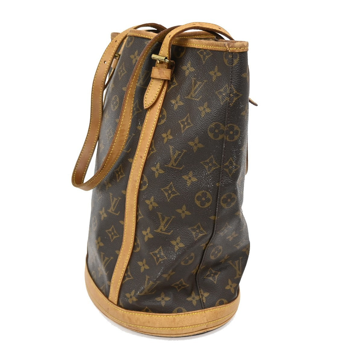 LOUIS VUITTON BUCKET GM Shoulder Tote Bag Monogram Leather Brown M42236 64TA084