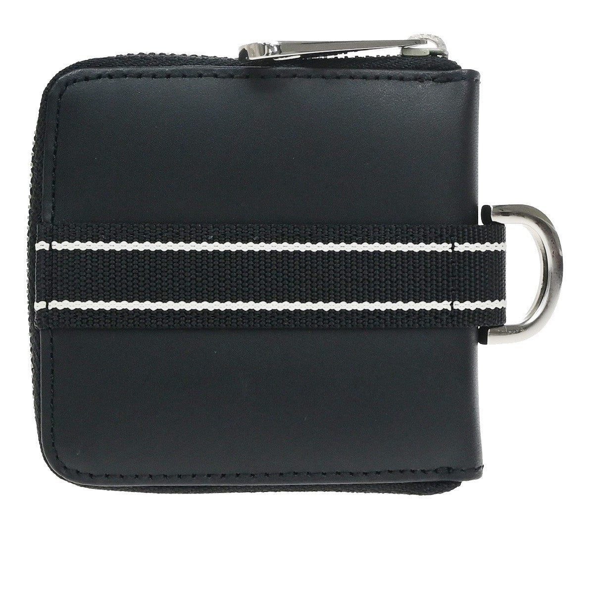 GIVENCHY Logo Zipper Compact Wallet Purse Leather Black SHW 04YJ252