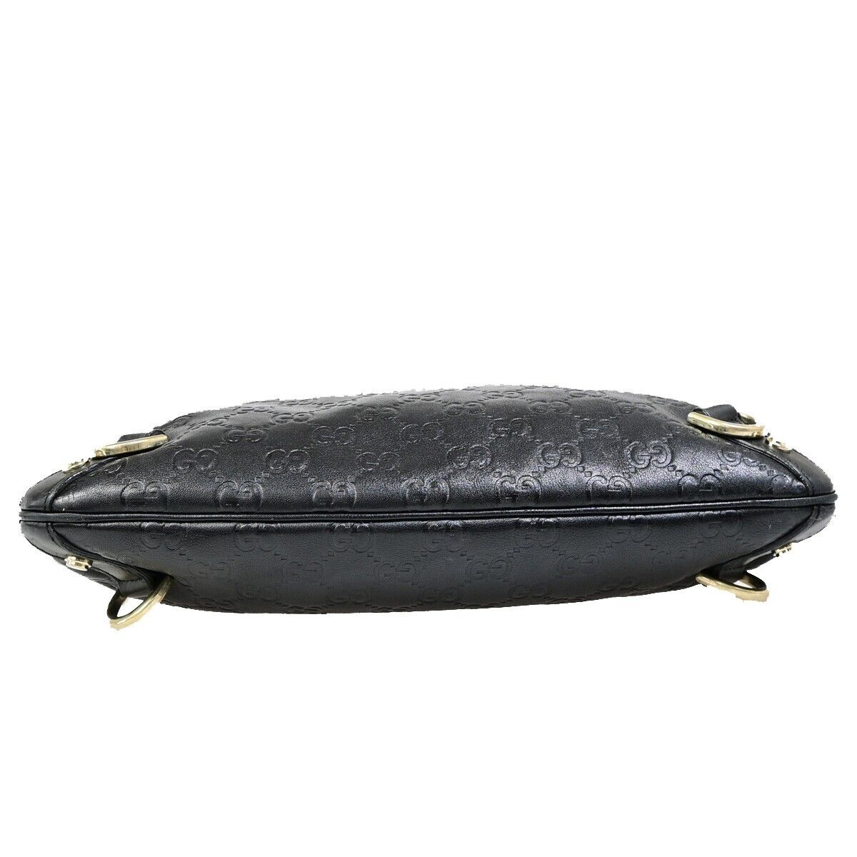 GUCCI Logo Guccissima Crossbody  Shoulder Bag Leather Black GHW Italy 39EB224