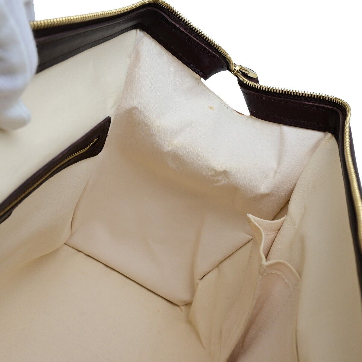 LOUIS VUITTON Logo Josephine GM Hand Bag Monogram Mini Canvas Red M92213 83EC887