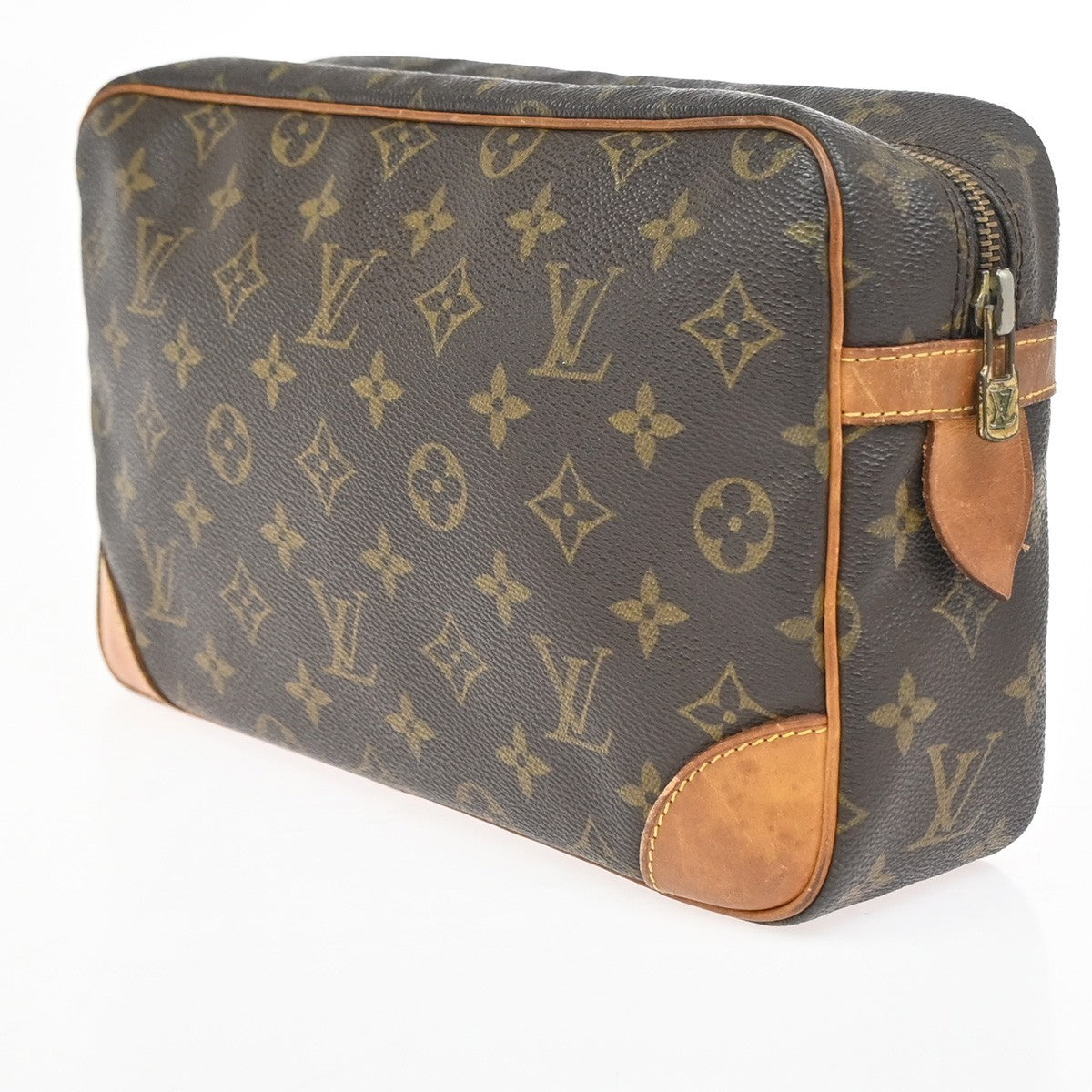 LOUIS VUITTON Compiegne 28 Clutch Hand Bag Monogram Leather Brown M51845 66YH873
