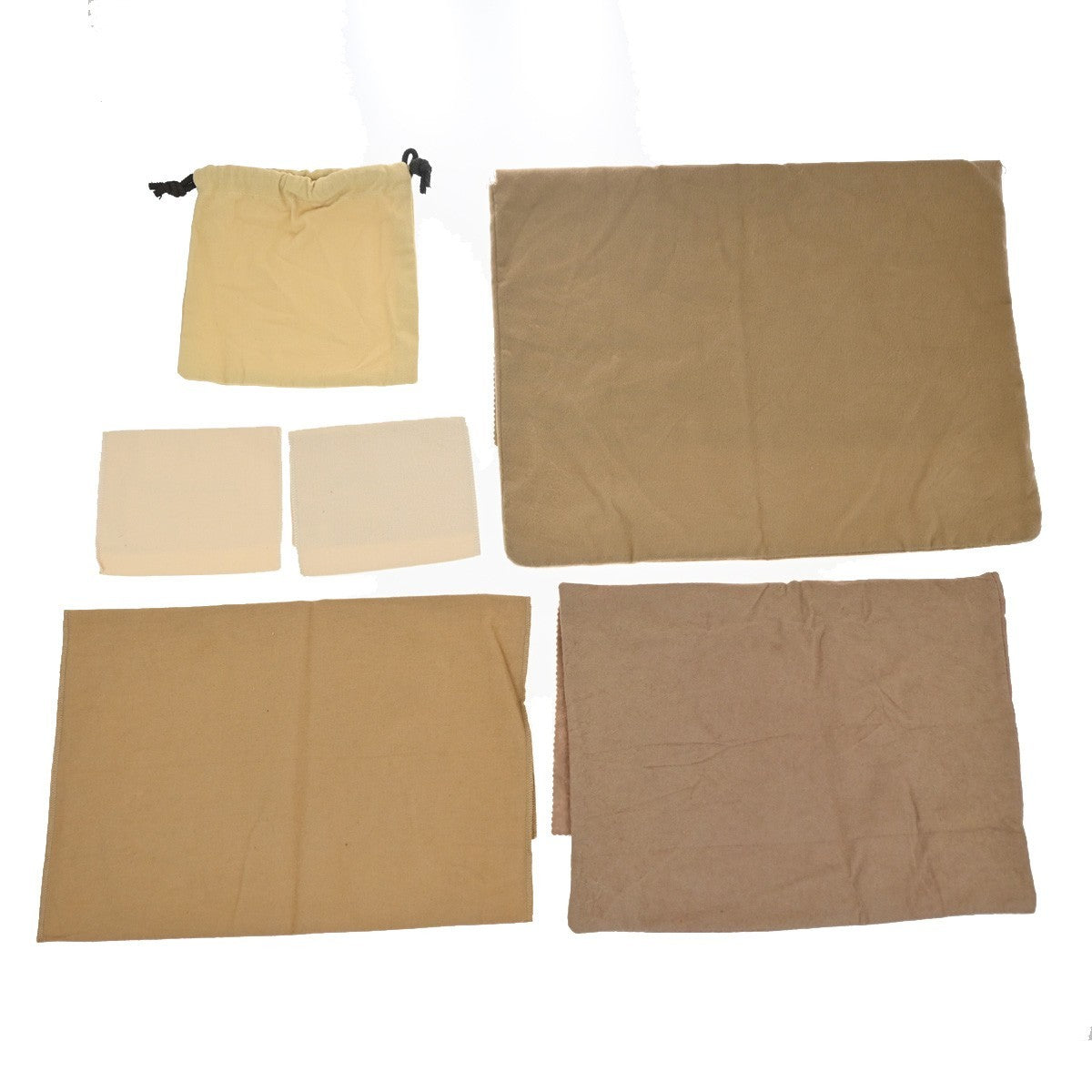 LOUIS VUITTON Logo 10 Set Dust Bag Drawstring Canvas Cotton Beige Brown 09KC790