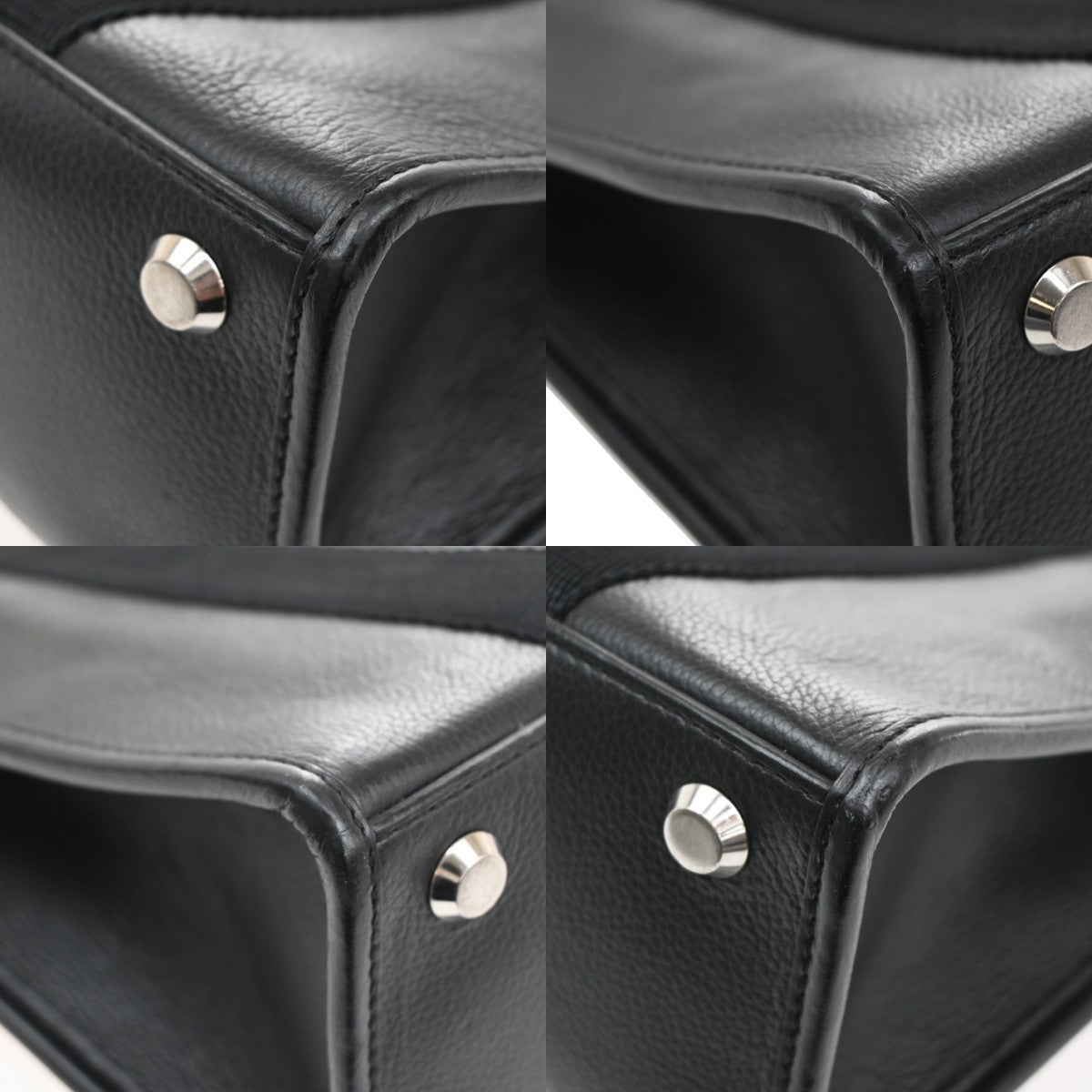 BALENCIAGA Hardware Shoulder Hand Tote Bag Leather Black Italy 18KB701