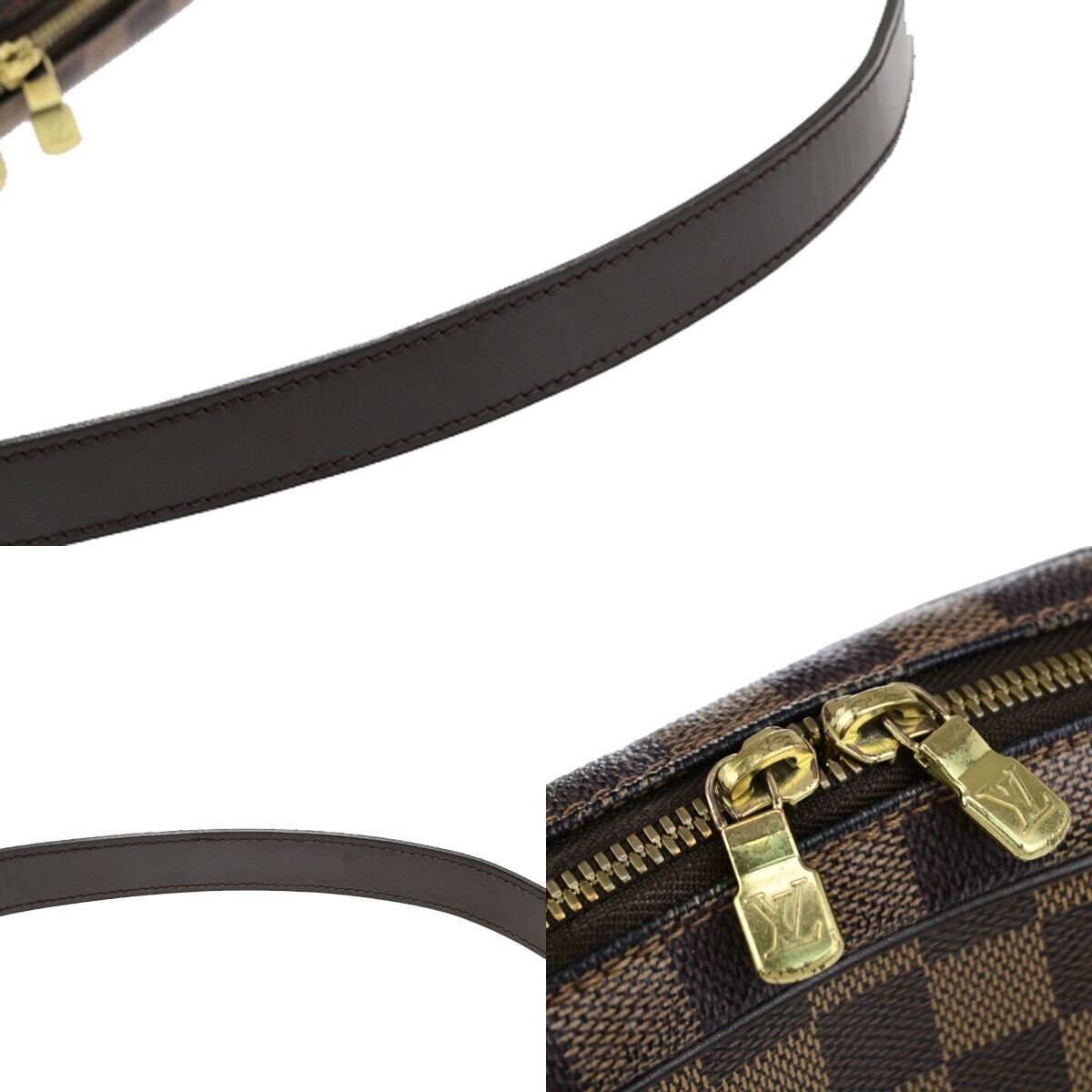 LOUIS VUITTON Ipanema GM Shoulder Bag Damier Ebene Leather Brown N51292 74EC769