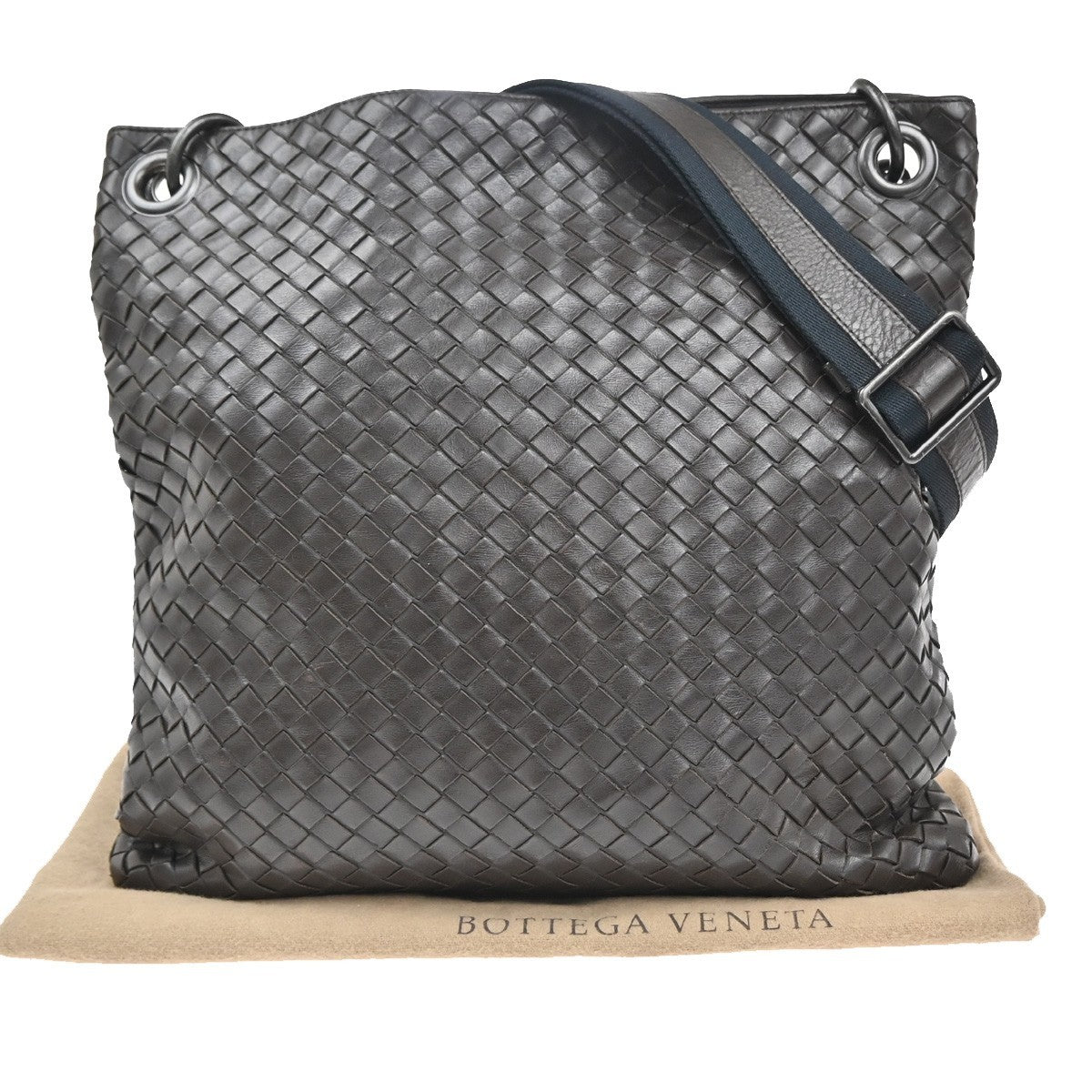 BOTTEGA VENETA Logo Intrecciato Shoulder Bag Leather Brown Italy 27RL747