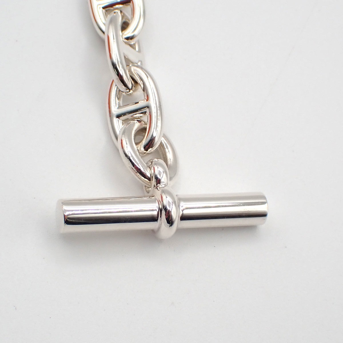 HERMES Logo Chaine D'ancre MM Chain Bracelet  14 Link Silver Ag925 363LC609
