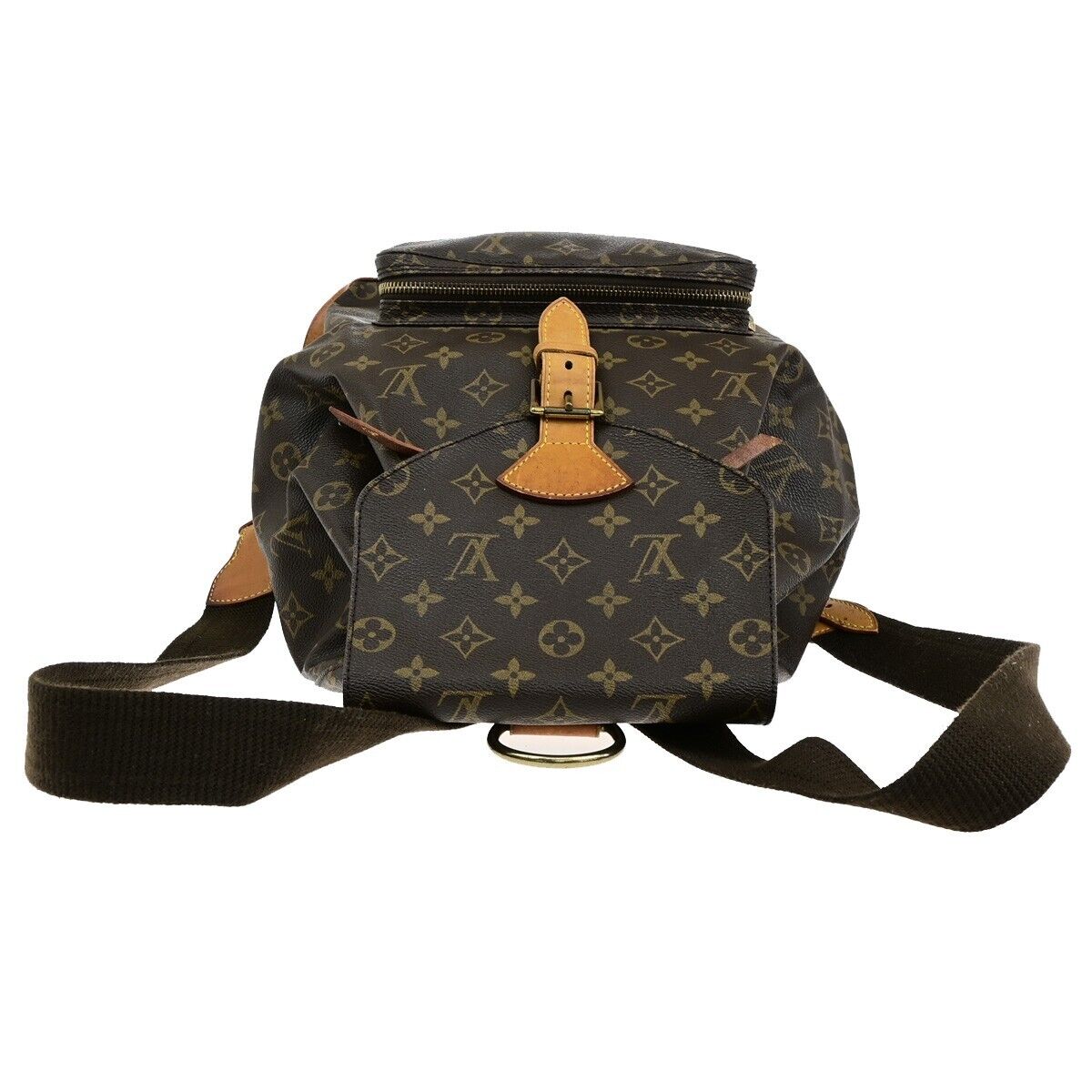 LOUIS VUITTON Montsouris GM Backpack Bag Monogram Leather Brown M51135 18ED898