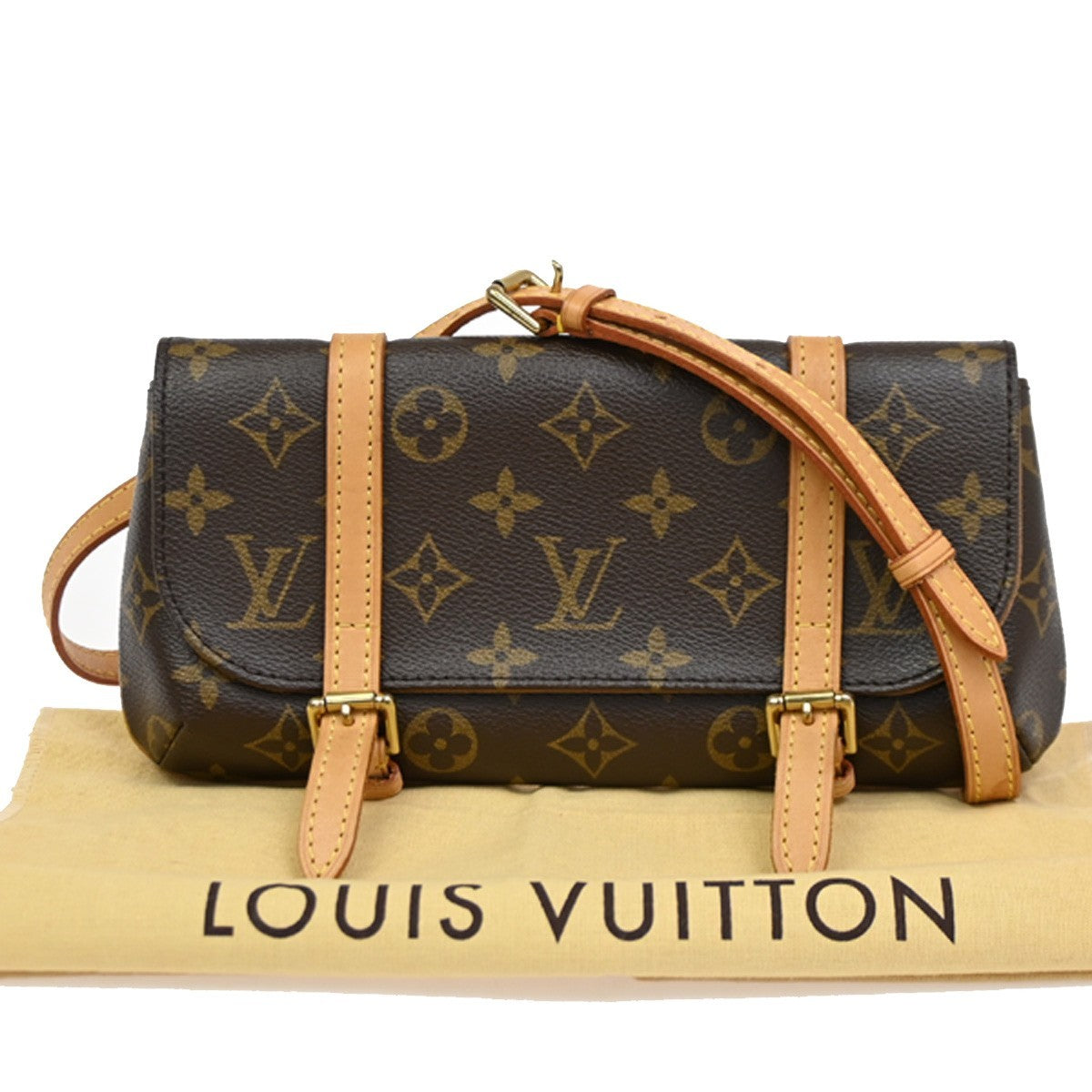 LOUIS VUITTON LV Pochette Marrell Bum Bag Monogram Leather Brown M51159 42KB863