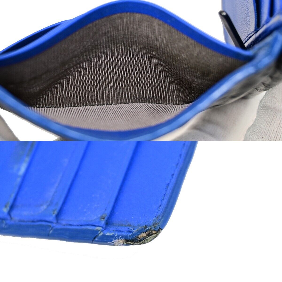 BOTTEGA VENETA Logo Intrecciato Bifold Compact Wallet Leather Black 08EC202