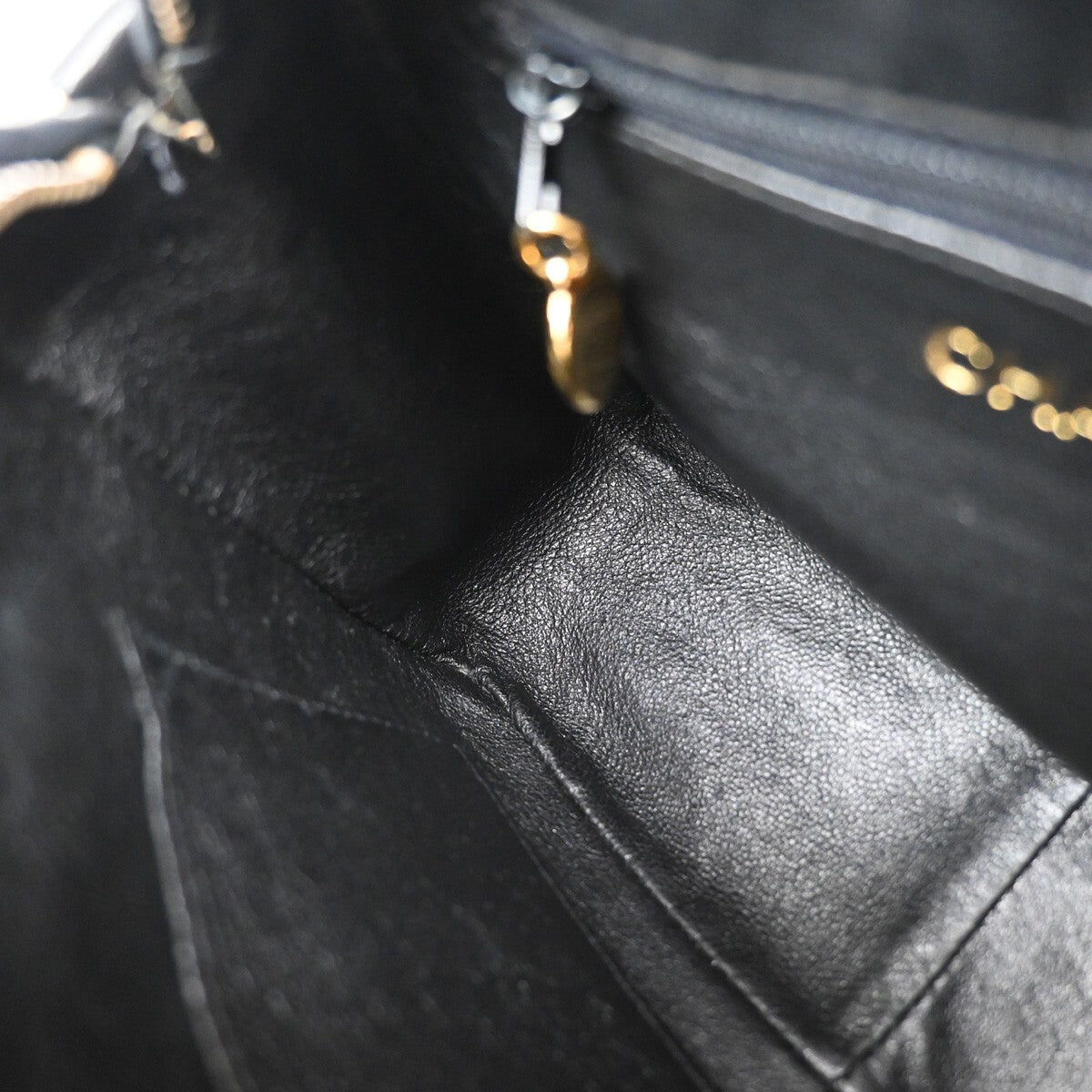CHANEL Mini Matelasse Tassel Chain Shoulder Bag Leather Black Vintage 629RF270