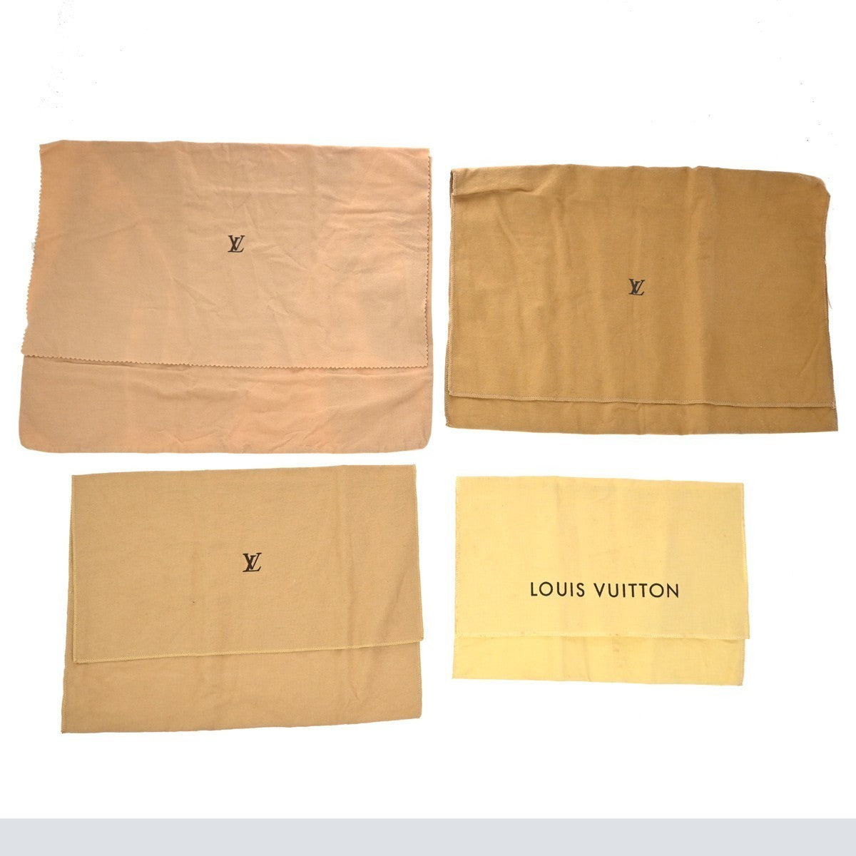 LOUIS VUITTON Logo 10 Set Dust Bag Drawstring Canvas Cotton Beige Brown 09KP261