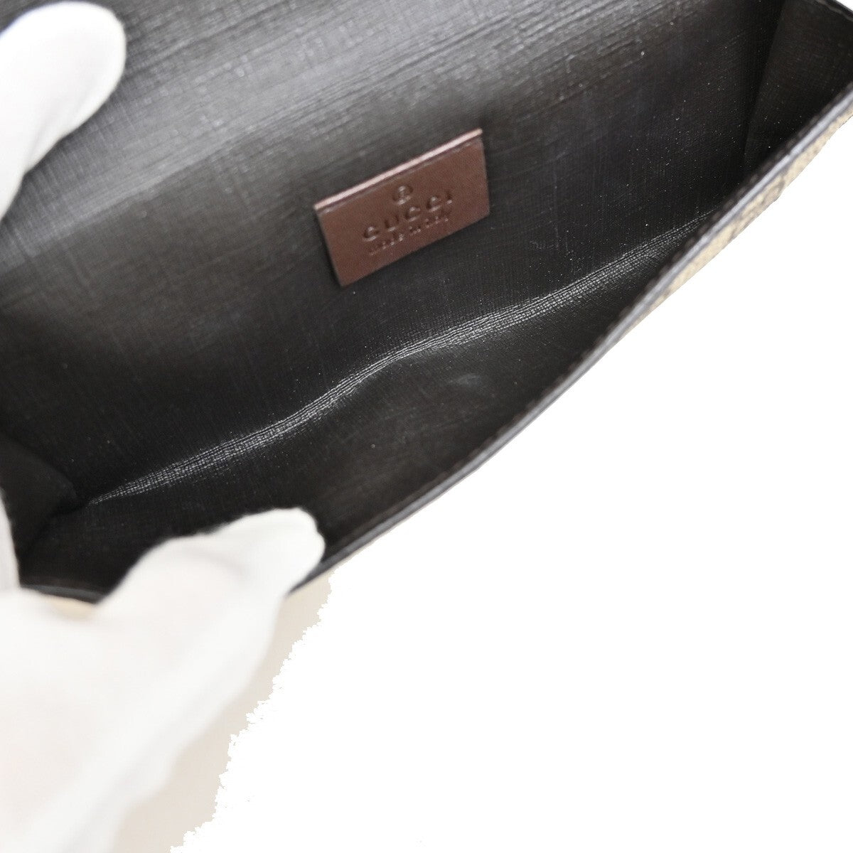 GUCCI Logo GG Pattern Bifold Long Wallet Supreme Leather Brown 84RF274