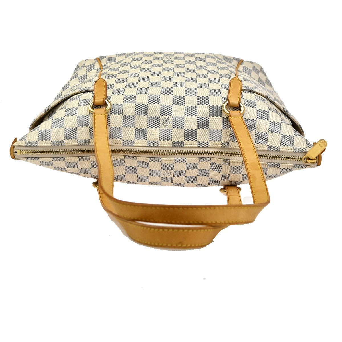 LOUIS VUITTON Totally MM Shoulder Bag Damier Azur Leather White N51262 12SA004