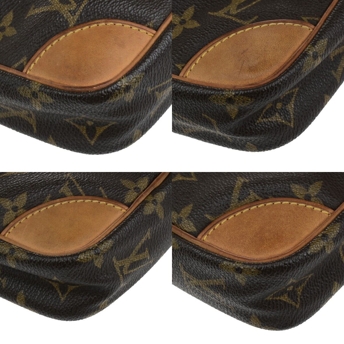 LOUIS VUITTON Danube Shoulder Bag Monogram Leather Brown France M45266 65ED334