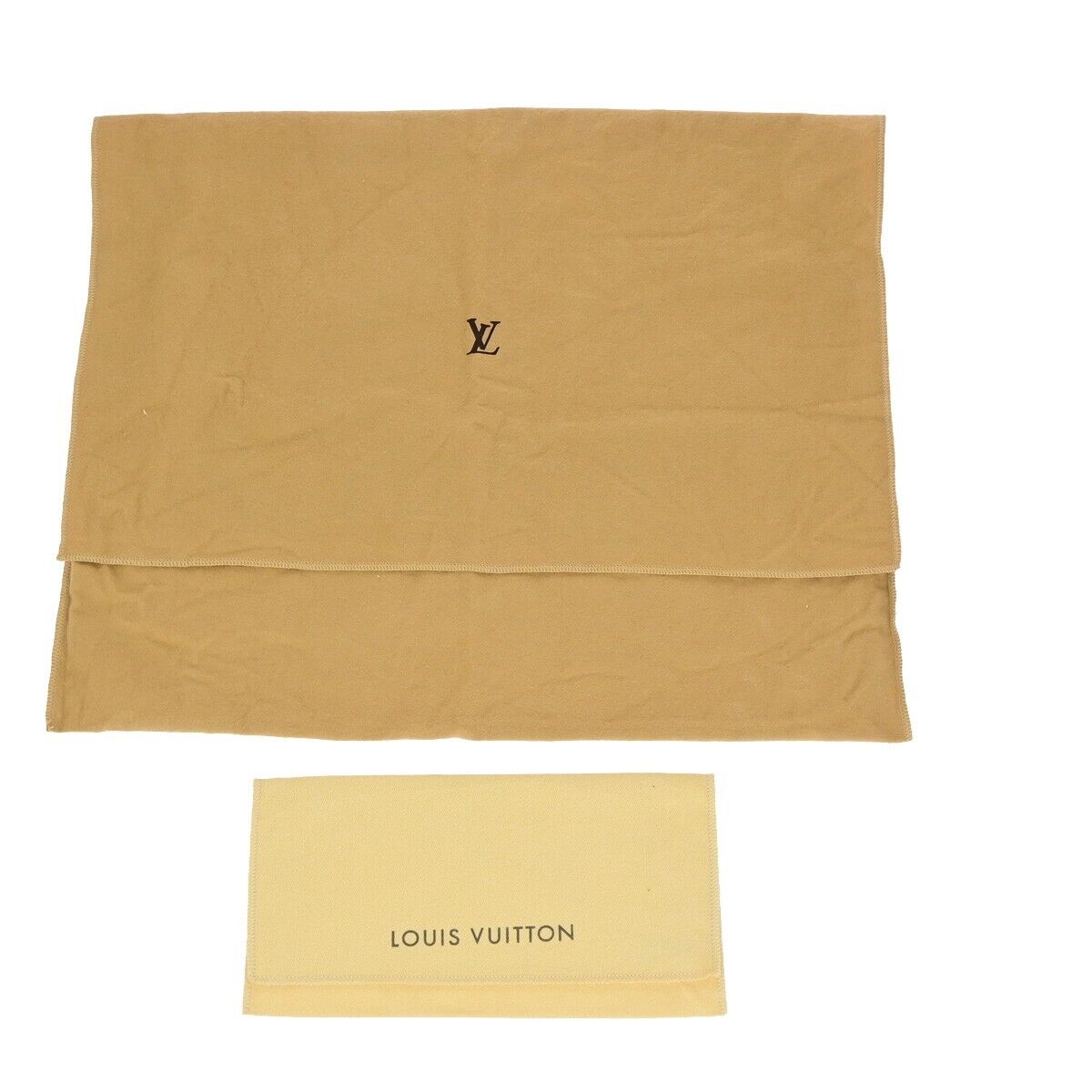 LOUIS VUITTON Logo 10 Set Dust Bag Drawstring Canvas Cotton Beige Brown 02EB533