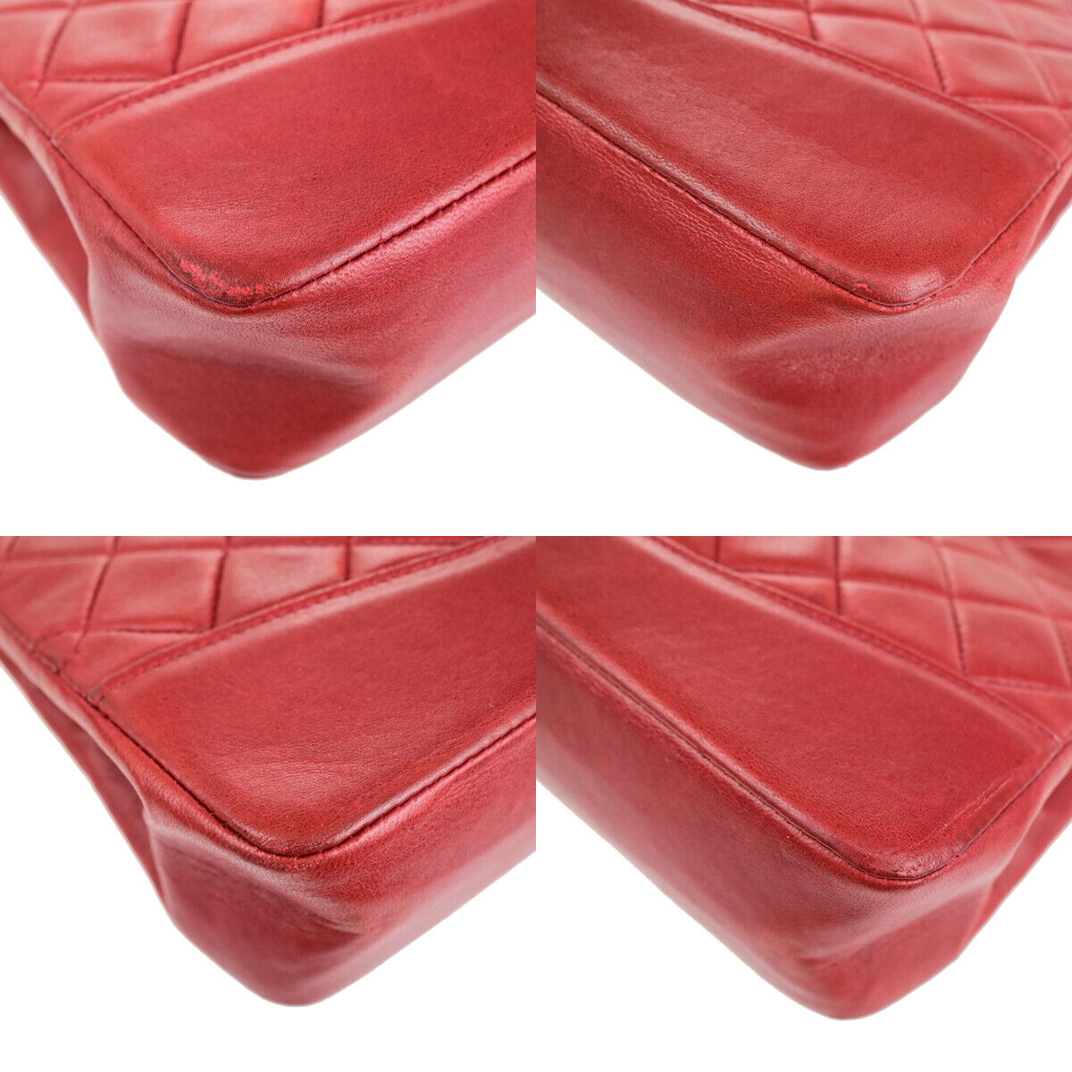 CHANEL CC Matelasse 2Way Chain Shoulder Hand Bag Leather RD GHW Vintage 642RK694