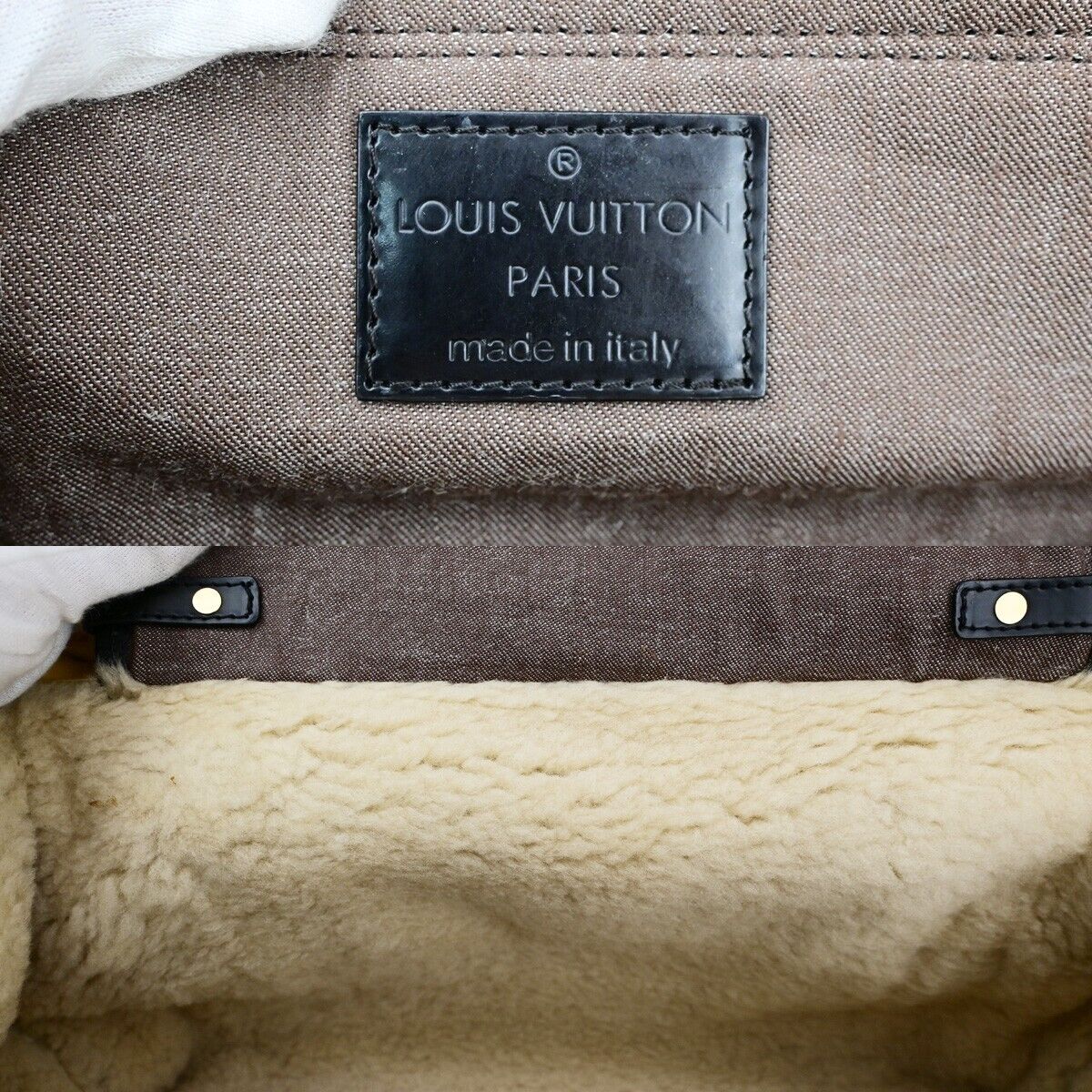 LOUIS VUITTON Storm Hand Bag Monogram Shearling Patent Leather M95574 BN 18YG782