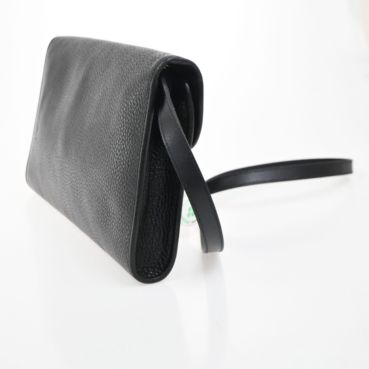 CHRISTIAN DIOR Logo 2Way Shoulder Clutch Bag Leather Black GHW  France 31YH907