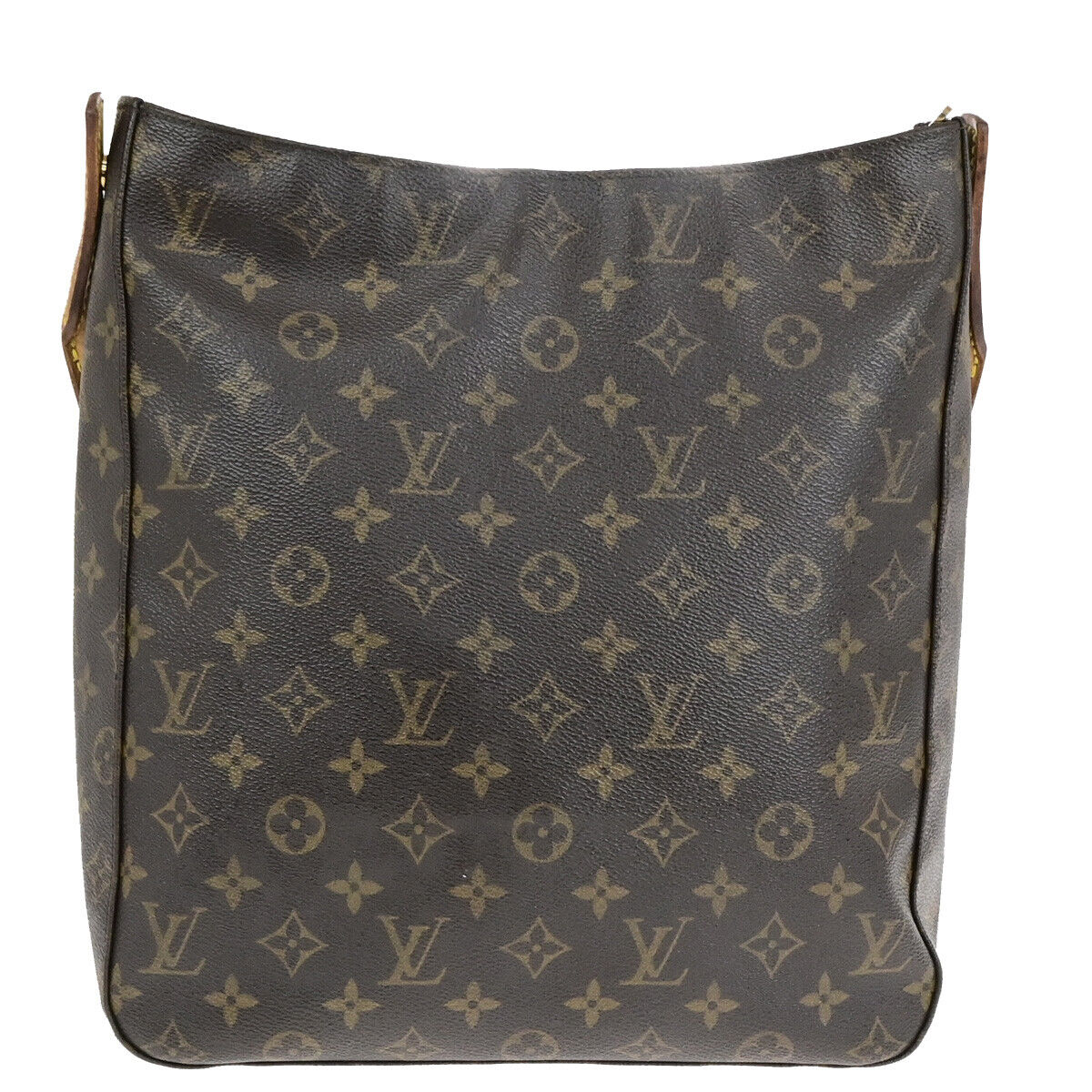 LOUIS VUITTON Logo Looping GM Shoulder Bag Monogram Leather Brown M51145 31SJ620
