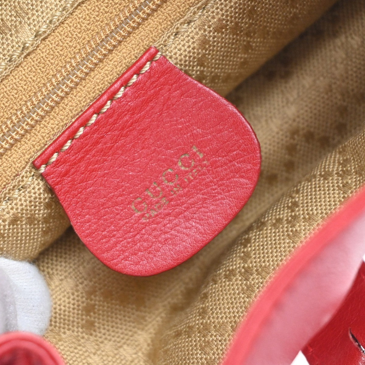 GUCCI Logo Bamboo Drawstring Mini Backpack Bag Leather Red GHW Italy 62EG250