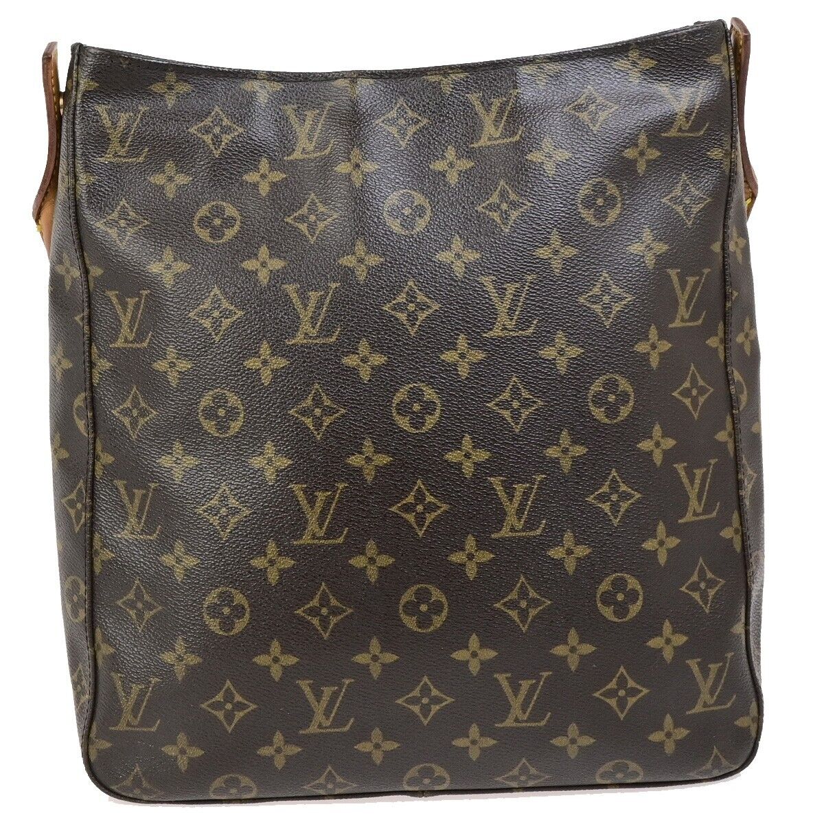 LOUIS VUITTON Looping GM Shoulder Bag Monogram Leather Brown M51145 34FB292